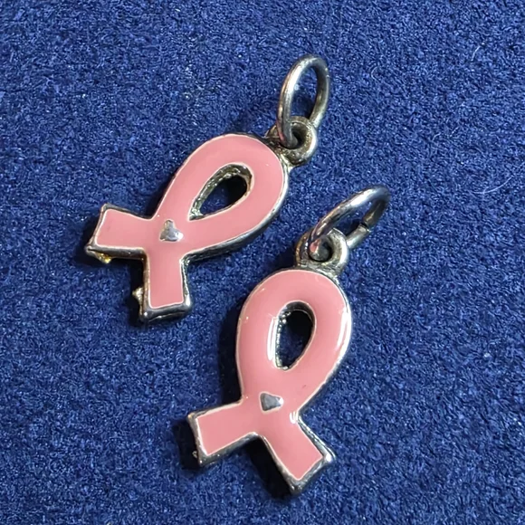Pink Awareness Ribbon Charms (2) 726 - Picture 2 of 2
